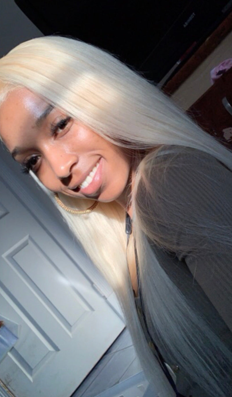 Mink Platinum Blonde 613 Full Lace Straight Wig